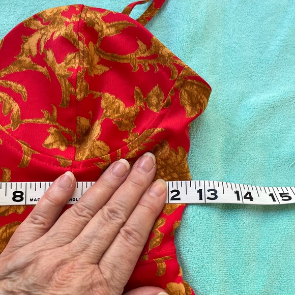 NWT UO Bustier Floral Mini Dress Orange/Red Gold Size S - Picture 10 of 15